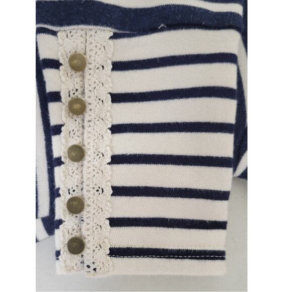 Anthropologie Doe & Rae Shirt Womens Medium Ruffled Sleeves Boho Cottagecore - Picture 9 of 9